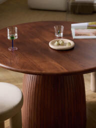 Round Dining Table Nelly with Groove Structure, in various sizes - thumbnail 7