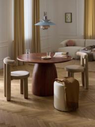 Round Dining Table Nelly with Groove Structure, in various sizes - thumbnail 6