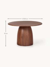 Round Dining Table Nelly with Groove Structure, in various sizes - thumbnail 8