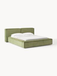 Upholstered Corduroy Bed Lennon with Storage Space