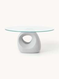 Round Dining Table Linus with Glass Top, in various sizes - thumbnail 2