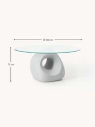 Round Dining Table Linus with Glass Top, in various sizes - thumbnail 5