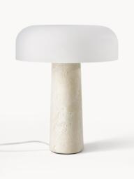 Table Lamp Carla with Travertine Base
