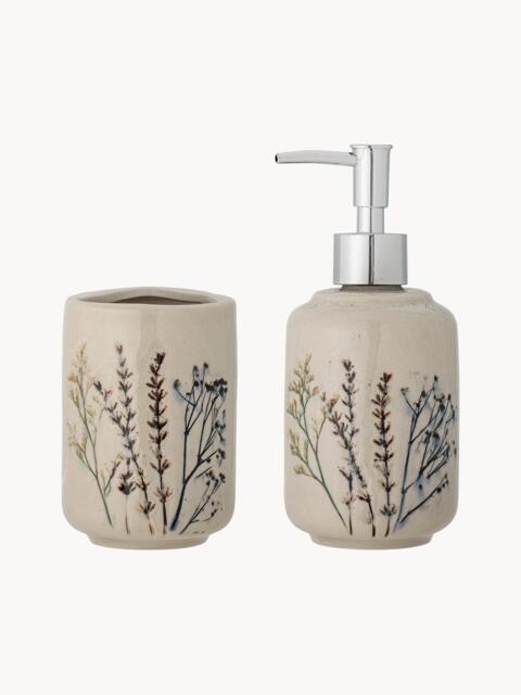 Handmade Bathroom Accessories Bea with Grass Motif, Set of 2