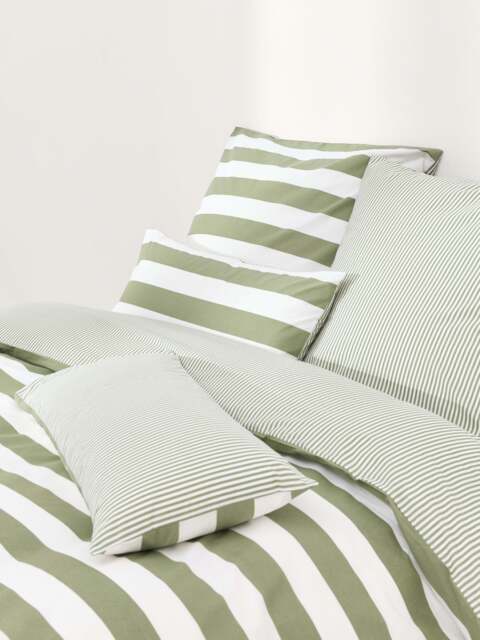 Striped Reversible Cotton Duvet Cover Lorena