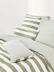 Striped Reversible Cotton Duvet Cover Lorena