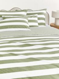 Striped Reversible Cotton Duvet Cover Lorena