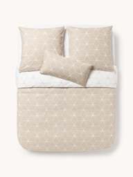 Reversible Cotton Duvet Cover Ilda, with Geometric Print - thumbnail 3