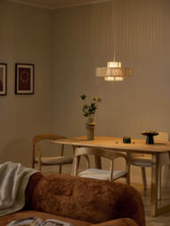 Large Linen Thread Pendant Light Lace - thumbnail 7