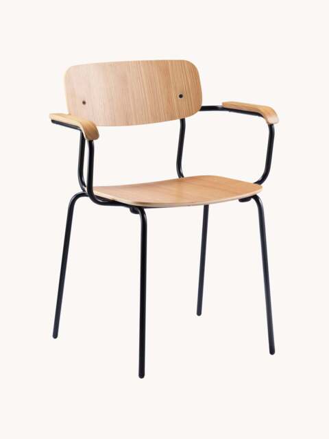 Handmade Wooden Dining Chair Holmen with Armrests - image 1