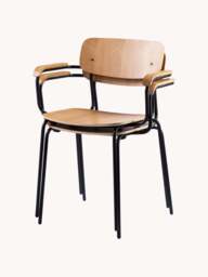 Handmade Wooden Dining Chair Holmen with Armrests - thumbnail 4