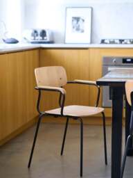 Handmade Wooden Dining Chair Holmen with Armrests - thumbnail 2