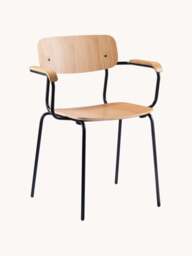 Handmade Wooden Dining Chair Holmen with Armrests - thumbnail 1