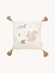 Organic Cotton Cushion Blueberries with Tassels - thumbnail 1