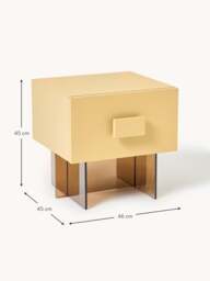 Bedside Table Kuno with Glass Legs - thumbnail 9