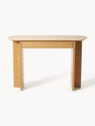 Wooden Console Table Zumi with Travertine Top - thumbnail 4