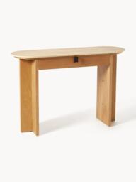 Wooden Console Table Zumi with Travertine Top - thumbnail 6