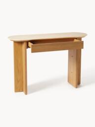 Wooden Console Table Zumi with Travertine Top - thumbnail 3