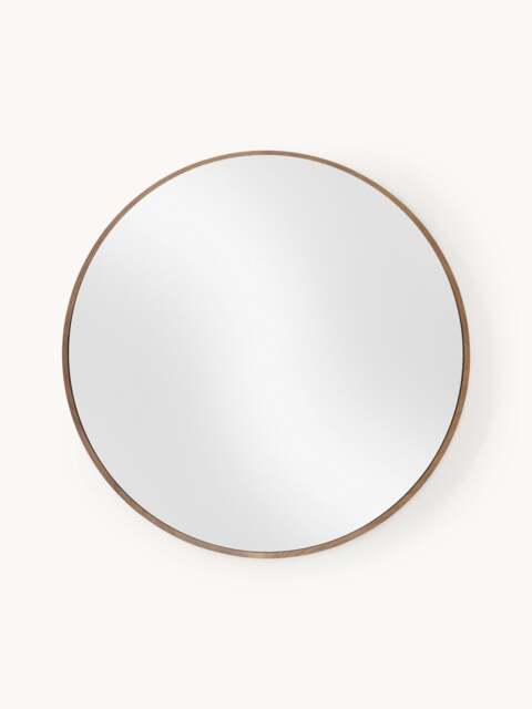 Round Wall Mirror Avery with Oak Wood Frame - image 1