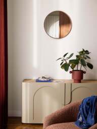 Round Wall Mirror Avery with Oak Wood Frame - thumbnail 6