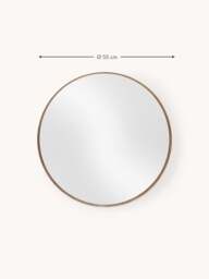 Round Wall Mirror Avery with Oak Wood Frame - thumbnail 7