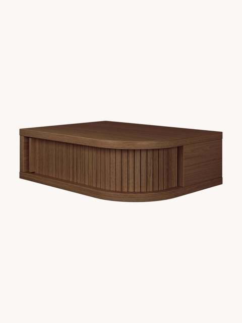 Wooden Wall-Mounted Bedside Table Farsta Tambour with Drawer - image 1