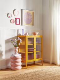 Metal Display Cabinet The Mixer with Ribbed Glass - thumbnail 2