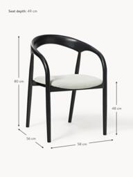 Ash Wood Dining Chair Camille with Seat Cushion - thumbnail 7