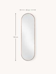 Oval Full-Length Wall Mirror Avery with Oak Wood Frame - thumbnail 7