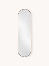 Oval Full-Length Wall Mirror Avery with Oak Wood Frame - thumbnail 1