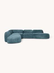 XL Modular Teddy Bouclé Corner Sofa Wolke with Chaise Ends - thumbnail 1