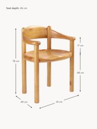 Pine Wood Dining Chair Daumiller with Armrests - thumbnail 6