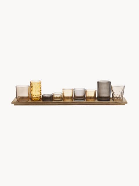 Glass Candle Holders Wessel with Wooden Tray - image 1