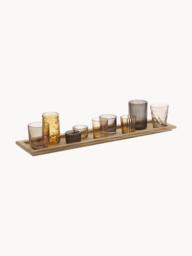 Glass Candle Holders Wessel with Wooden Tray - thumbnail 3
