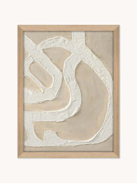 Hand-Painted Framed Canvas Art Raw - image 1
