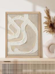 Hand-Painted Framed Canvas Art Raw - thumbnail 3