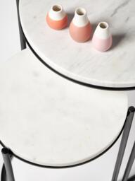 Marble Side Tables Ella, Set of 2 - thumbnail 3