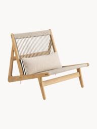 Handmade Oak Wood Lounge Chair MR01 Initial with Seat Cushion