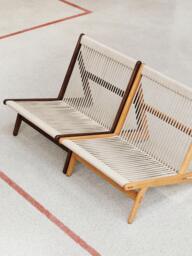 Handmade Oak Wood Lounge Chair MR01 Initial with Seat Cushion - thumbnail 4