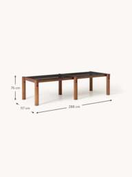 Oak Wood Dining Table Rory with Glass Tabletop, in various sizes - thumbnail 8
