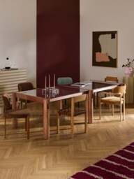 Oak Wood Dining Table Rory with Glass Tabletop, in various sizes - thumbnail 6