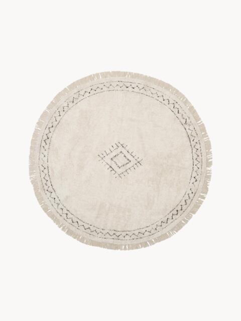 Round Hand-Tufted Cotton Rug Fionn with Fringes - image 1