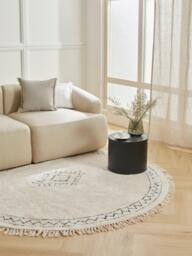 Round Hand-Tufted Cotton Rug Fionn with Fringes - thumbnail 2