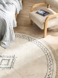 Round Hand-Tufted Cotton Rug Fionn with Fringes - thumbnail 9