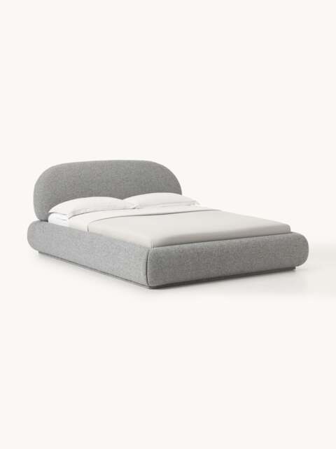 Upholstered Bouclé Bed Alba - image 1