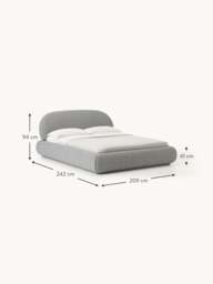 Upholstered Bouclé Bed Alba - thumbnail 9