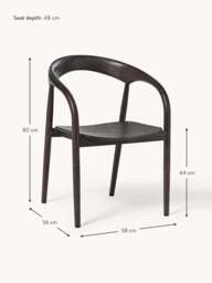 Ash Wood Dining Chair Camille with Armrests - thumbnail 9