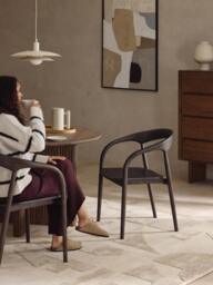 Ash Wood Dining Chair Camille with Armrests - thumbnail 8