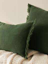 Linen Cushion Cover Luana with Fringes - thumbnail 2