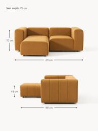 Modular Velvet Sofa Lena (2-seater) with Ottoman (left/right) - thumbnail 5